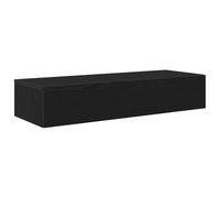 vidaXL Estante de Pared con cajones de Madera contrachapada Negro, Estante de Pared con gabinete, gabinete de Almacenamiento montado en la Pared, Unidad de Almacenamiento de Pared
