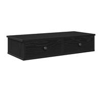 vidaXL Estante de Pared con cajones de Madera contrachapada Negro, Estante de Pared con gabinete, gabinete de Almacenamiento montado en la Pared, Unidad de Almacenamiento de Pared