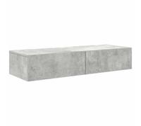 vidaXL Estante de Pared con cajones Madera contrachapada Gris hormigón, Estante de Pared con gabinete, gabinete de Almacenamiento montado en la Pared, Unidad de Almacenamiento de Pared