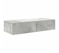 vidaXL Estante de Pared con cajones Madera contrachapada Gris hormigón, Estante de Pared con gabinete, gabinete de Almacenamiento montado en la Pared, Unidad de Almacenamiento de Pared