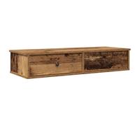 vidaXL Estante de Pared con cajones Madera contrachapada Madera Vieja, Estante de Pared con gabinete, gabinete de Almacenamiento montado en la Pared, Unidad de Almacenamiento de Pared