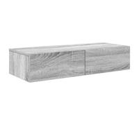 vidaXL Estante de Pared con cajones Madera contrachapada Roble Ahumado, Estante de Pared con gabinete, gabinete de Almacenamiento montado en la Pared, Unidad de Almacenamiento de Pared