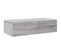 vidaXL Estante de Pared con cajones Madera contrachapada Roble Ahumado, Estante de Pared con gabinete, gabinete de Almacenamiento montado en la Pared, Unidad de Almacenamiento de Pared