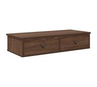 vidaXL Estante de Pared con cajones Madera contrachapada Roble marrón