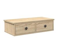 vidaXL Estante de Pared con cajones Madera contrachapada Roble Sonoma, Estante de Pared con gabinete, gabinete de Almacenamiento montado en la Pared, Unidad de Almacenamiento de Pared