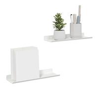 vidaXL Estante de Pared con Estante 2 pcs 30 x 9 x 2,5 cm, Estante de Pared Elegante, Diseño Minimalista, Almacenamiento Rectangular, Decoración Útil para Sala, Cocina