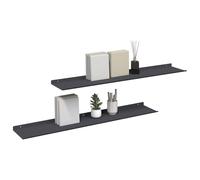 vidaXL Estante de Pared con Estante 2 pcs Antracita 100 x 18 x 2,5 cm, Estante de Pared Elegante, Diseño Minimalista, Almacenamiento Rectangular, Decoración Útil para Sala, Cocina