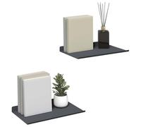 vidaXL Estante de Pared con Estante 2 pcs Antracita 30 x 18 x 2,5 cm, Estante de Pared Elegante, Diseño Minimalista, Almacenamiento Rectangular, Decoración Útil para Sala, Cocina