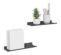 vidaXL Estante de Pared con Estante 2 pcs Antracita 30 x 9 x 2,5 cm, Estante de Pared Elegante, Diseño Minimalista, Almacenamiento Rectangular, Decoración Útil para Sala, Cocina