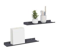 vidaXL Estante de Pared con Estante 2 pcs Antracita 40 x 9 x 2,5 cm, Estante de Pared Elegante, Diseño Minimalista, Almacenamiento Rectangular, Decoración Útil para Sala, Cocina
