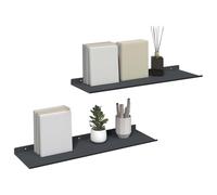 vidaXL Estante de Pared con Estante 2 pcs Antracita 60 x 18 x 2,5 cm, Estante de Pared Elegante, Diseño Minimalista, Almacenamiento Rectangular, Decoración Útil para Sala, Cocina