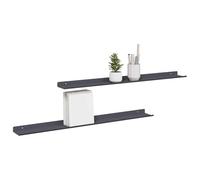 vidaXL Estante de Pared con Estante 2 pcs Antracita 80 x 9 x 2,5 cm, Estante de Pared Elegante, Diseño Minimalista, Almacenamiento Rectangular, Decoración Útil para Sala, Cocina