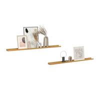 vidaXL Estante de Pared con Estante 2 pcs Beige 115 x 9 x 3 cm, Estantería Moderna Rectangular, Organizador Resistente, Ideal para Salón, Ahorra Espacio y Decora