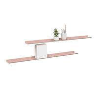 vidaXL Estante de Pared con Estante 2 pcs Rosa 100 x 9 x 2,5 cm, Estante de Pared Elegante, Diseño Minimalista, Almacenamiento Rectangular, Decoración Útil para Sala, Cocina