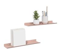 vidaXL Estante de Pared con Estante 2 pcs Rosa 40 x 9 x 2,5 cm, Estante de Pared Elegante, Diseño Minimalista, Almacenamiento Rectangular, Decoración Útil para Sala, Cocina