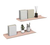 vidaXL Estante de Pared con Estante 2 pcs Rosa 60 x 18 x 2,5 cm, Estante de Pared Elegante, Diseño Minimalista, Almacenamiento Rectangular, Decoración Útil para Sala, Cocina