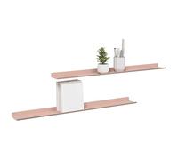vidaXL Estante de Pared con Estante 2 pcs Rosa 80 x 9 x 2,5 cm, Estante de Pared Elegante, Diseño Minimalista, Almacenamiento Rectangular, Decoración Útil para Sala, Cocina