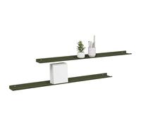 vidaXL Estante de Pared con Estante 2 pcs Verde Oliva 100 x 9 x 2,5 cm, Estante de Pared Elegante, Diseño Minimalista, Almacenamiento Rectangular, Decoración Útil para Sala, Cocina