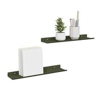 vidaXL Estante de Pared con Estante 2 pcs Verde Oliva 40 x 9 x 2,5 cm, Estante de Pared Elegante, Diseño Minimalista, Almacenamiento Rectangular, Decoración Útil para Sala, Cocina