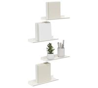 vidaXL Estante de Pared con Estante 4 pcs 30 x 9 x 2,5 cm, Estante de Pared Elegante, Diseño Minimalista, Almacenamiento Rectangular, Decoración Útil para Sala, Cocina