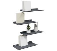 vidaXL Estante de Pared con Estante 4 pcs Antracita 40 x 18 x 2,5 cm, Estante de Pared Elegante, Diseño Minimalista, Almacenamiento Rectangular, Decoración Útil para Sala, Cocina