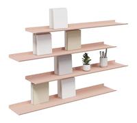 vidaXL Estante de Pared con Estante 4 pcs Rosa 100 x 18 x 2,5 cm, Estante de Pared Elegante, Diseño Minimalista, Almacenamiento Rectangular, Decoración Útil para Sala, Cocina