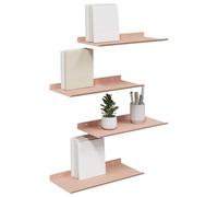 vidaXL Estante de Pared con Estante 4 pcs Rosa 40 x 18 x 2,5 cm, Estante de Pared Elegante, Diseño Minimalista, Almacenamiento Rectangular, Decoración Útil para Sala, Cocina