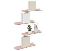 vidaXL Estante de Pared con Estante 4 pcs Rosa 40 x 9 x 2,5 cm, Estante de Pared Elegante, Diseño Minimalista, Almacenamiento Rectangular, Decoración Útil para Sala, Cocina