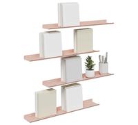 vidaXL Estante de Pared con Estante 4 pcs Rosa 60 x 9 x 2,5 cm, Estante de Pared Elegante, Diseño Minimalista, Almacenamiento Rectangular, Decoración Útil para Sala, Cocina