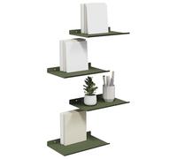 vidaXL Estante de Pared con Estante 4 pcs Verde Oliva 30 x 18 x 2,5 cm, Estante de Pared Elegante, Diseño Minimalista, Almacenamiento Rectangular, Decoración Útil para Sala, Cocina
