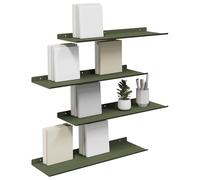 vidaXL Estante de Pared con Estante 4 pcs Verde Oliva 60 x 18 x 2,5 cm, Estante de Pared Elegante, Diseño Minimalista, Almacenamiento Rectangular, Decoración Útil para Sala, Cocina