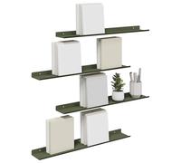 vidaXL Estante de Pared con Estante 4 pcs Verde Oliva 60 x 9 x 2,5 cm, Estante de Pared Elegante, Diseño Minimalista, Almacenamiento Rectangular, Decoración Útil para Sala, Cocina
