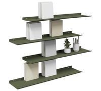 vidaXL Estante de Pared con Estante 4 pcs Verde Oliva 80 x 18 x 2,5 cm, Estante de Pared Elegante, Diseño Minimalista, Almacenamiento Rectangular, Decoración Útil para Sala, Cocina