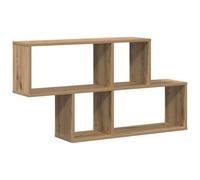 vidaXL Estantería de Pared Roble Artesanal Almacenamiento montado 100x20x53 cm Madera Maciza Duradera Diseño contemporáneo Sala de Estar Dormitorio Oficina. Estantes Que ahorran espaci