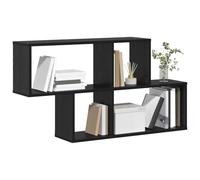 vidaXL Estante de Pared con Estante Negro Madera de ingeniería, Estante de Pared Rectangular Moderno, Gran Espacio de Almacenamiento, decoración Minimalista y optimización del Espacio