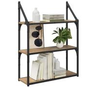 vidaXL Estante de Pared con Estante Roble Artesanal 60 x 21 x 78,5 cm, Estantería Rectangular Moderna, Resistente, Estante Flotante, Almacenamiento Chic, Ideas Minimalistas para el Hogar