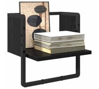 vidaXL Estante de Pared con Estante Roble Negro 30 x 25 x 30 cm, Sala de Estar, Diseño Rectangular, Soluciones Modernas de Montaje en Pared para Eficiencia y Estilo en la Decoración del Hogar