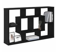 vidaXL Estantería de Pared Roble Negro 85×16×52,5 cm – Madera técnica, Moderna, Fácil montaje