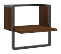 vidaXL Estante de Pared, Estantería de Pared con Barra, Estante Expositor Colgante, Balda Flotante de Almacenaje para Hogar, Marrón Roble