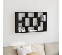 vidaXL Estantería de Pared Roble Negro 85×16×52,5 cm – Madera técnica, Moderna, Fácil montaje