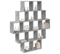 vidaXL Estante de Pared Gris Hormigón 120 x 20 x 136 cm, Estantería Moderna, Flotante para Sala, Madera, almacenaje práctico, decoración Que Ahorra Espacio
