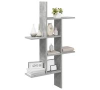 vidaXL Estante de Pared Gris Hormigón 61 x 15 x 102 cm, Estante Flotante Moderno para Sala, Almacenaje en Casa, Diseño Montado en Pared, Soluciones de Organización Chic