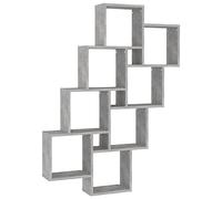 Estante Cubo De Pared Contrachapado Gris Hormigón 90x15x119 Cm Vidaxl