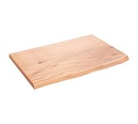 vidaXL Estante de Pared Madera de Roble tratada marrón Claro 60x40x2cm, Estante de almacenaje, Estante de Madera, Tablero de estantería
