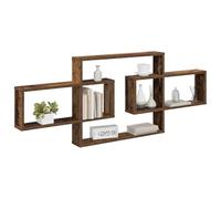 vidaXL Estante de Pared Madera Envejecida 130 x 10 x 50 cm, Estante Moderno para Sala, Solución de Almacenaje con Estilo, Decoración Funcional, Diseño Contemporáneo