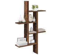 vidaXL Estante de Pared Madera Envejecida 61 x 15 x 102 cm, Estante Flotante Moderno para Sala, Almacenaje en Casa, Diseño Montado en Pared, Soluciones de Organización Chic