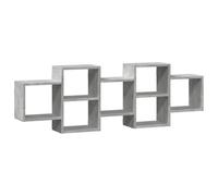 vidaXL Estante de Pared Madera ingeniería Gris hormigón 129x18x42 cm, Estante Flotante, Estante Flotante de Pared, Estante de exhibición de Pared