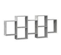 vidaXL Estante de Pared Madera ingeniería Gris hormigón 159x18x65 cm, Estante Flotante, Estante Flotante de Pared, Estante de exhibición de Pared