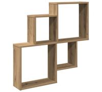 vidaXL Estante de Pared Madera ingeniería Roble artisian 80x15x78,5 cm, estantería Flotante, estantería montada en la Pared, estantería de Pared