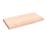 vidaXL Estante de Pared Madera Maciza de Roble sin Tratar 40x20x2 cm, Estante de almacenaje, Estante de Madera, Tablero de estantería